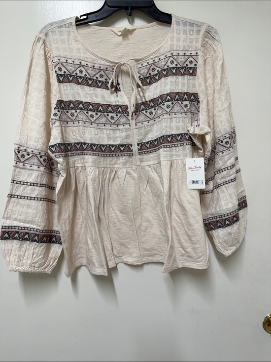 Lucky Brand Tops - NWT Lucky Brand Blush Pink Embroidered Boho Tunic
